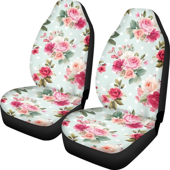 POLERO Front Seat Cover Automotive, Protective Car Front Seat Covers SUV Washable, Rose