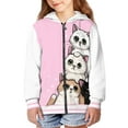 thumbnail image 1 of POLERO Girls Graphic Zip Up Hoodies Sweatshirt with Pockets Kids Hooded Coat Casual Outerwear Cartoon Cats Pink Print 11-13 Years, 1 of 7
