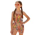 thumbnail image 1 of POLERO Girls' One-Piece Swimsuit with Mesh Cover Up Skirt - Cactus & Horse Print, Quick Dry, Adjustable Straps for Beach & Pool Vacation, 1 of 10