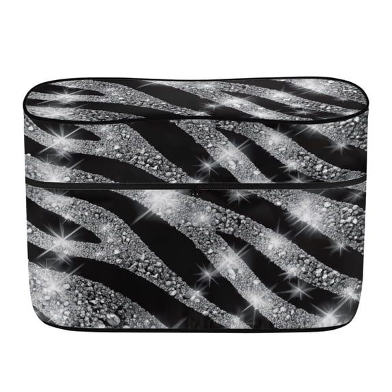 POLERO Glitter Zebra Stripe RV Dual Propane Tank Cover with Polyester Fabric, UV Resistant for Outdoor Camping and RV Trailer Travel