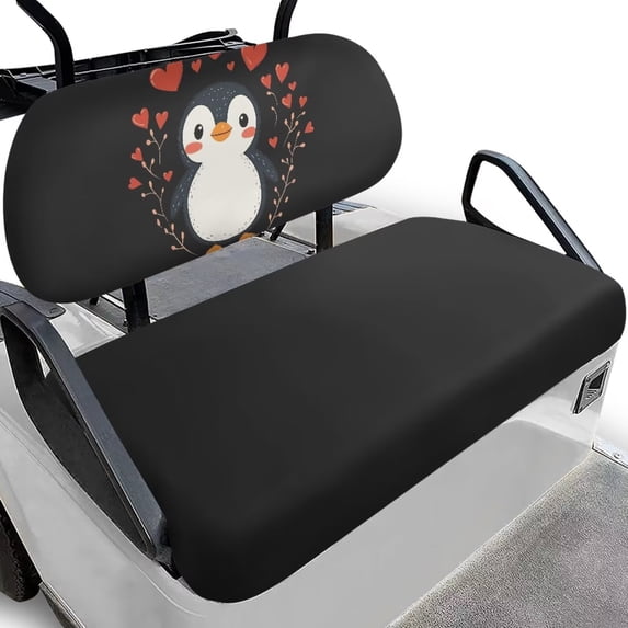 POLERO Golf Cart Seat Covers Universal Fit for Club Car Precedent Ordinary Seat Cushion, Cute Penguin Print Fashion Golf Cart Decorations Soft and Comfortable, Breathable & Easy to Clean