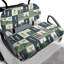 POLERO Golf Lovers Golf Cart Seat Covers Universal Fit for Club Car Precedent Golfcart Seats, Washable Front and Back Seat Cushion Cover, No Stapler Required