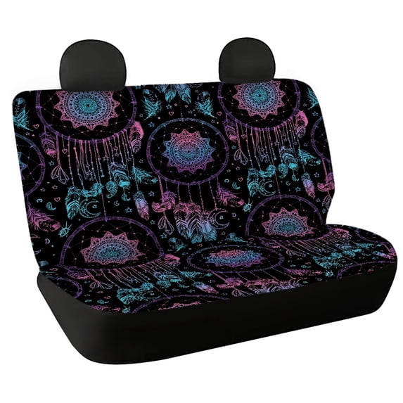 POLERO Gradient Dreamcatcher Full Wrap Rear Bench Seat Cover for Car Interior Automotive, Water Resistant Stretch Back Seat Cover Protectors