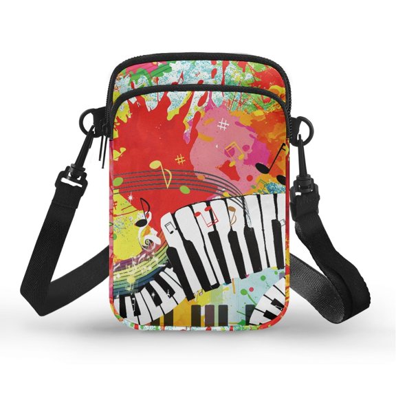 POLERO Graffiti Music Art Casual Crossbody Bag for Shop Casual Use, with Shoulder Strap with Crossbody Strap Cell Phone Purse