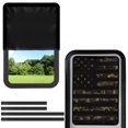 thumbnail image 1 of POLERO Green Camo American Flag RV Door Window Shade Cover - RV Blackout Window Cover with UV Protection and Privacy Features (17.3x26 in) Half-Fold Design, Reflective Silver Coating, 1 of 7