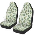 thumbnail image 1 of POLERO Green Fern Leaf Theme Front Car Seat Covers for Auto, Waterproof Automotive Seat Covers Interior Decor Polyester Car Seat Covers Set, 1 of 12