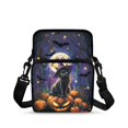 thumbnail image 1 of POLERO Halloween Cat Pattern Crossbody Bag Elastic Polyester Crossbody Coin Case for Womens, Lightweight with Zipper Crossbody Bags, 1 of 7