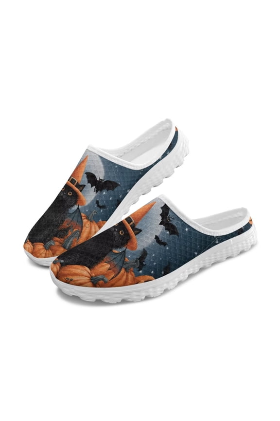 House Pumpkin Cat Bat Womens Shoes Mule Sport Breathable Lightweight Comfortable Casual with Indoor Outdoor