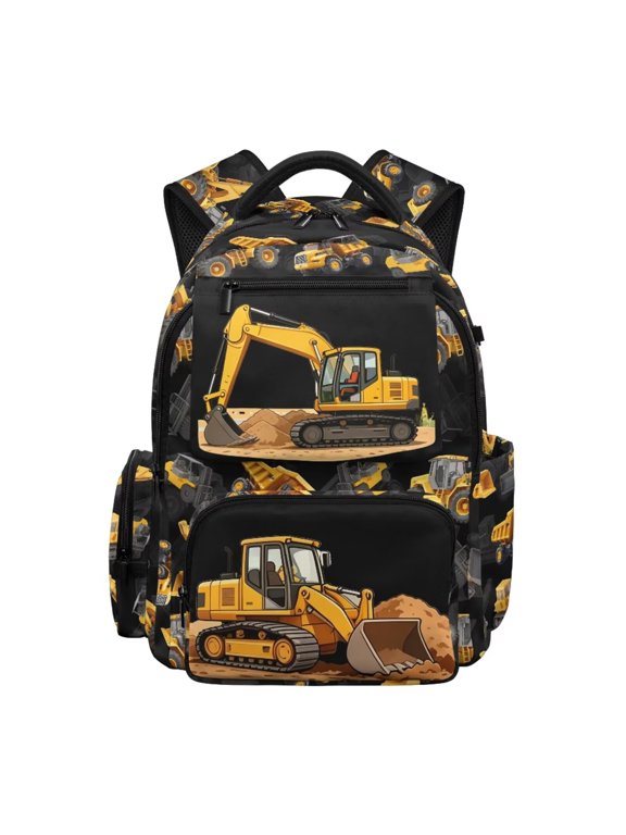 Kids Backpacks for Boys Ages 9-11 Excavator Bookbag for Elementary Middle School Bag Large Capacity 17 Inch Bookbag with Adjustable Strap