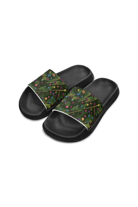 Kids Colorful Yarn Print Slide Sandals - Non-Slip Lightweight EVA Slippers for Summer Beach Pool & Indoor Daily Wear