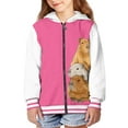 thumbnail image 1 of POLERO Kids Cute Capybara Deep Pink Hoodies for Boys Girls Zip Up Hooded Toddler Sweatshirt Cozy Warm Winter Jacket for Teen Girl 6-7 Years, 1 of 7