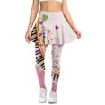 thumbnail image 1 of POLERO Ladies Love Piano Pink Yoga Tennis Skirt with Pockets for Fall Winter Pleated Skirted Athletic Gym Tennis Legging for Women Tights Yoga Skirts Tummy Control Workout Sports Leggings, 1 of 7