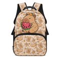 thumbnail image 1 of POLERO Large Capacity Backpack for School Daily Use, Polyester Waterproof Backpacks, Capybara Watermelon Pattern Design, 1 of 10