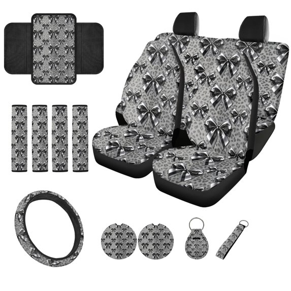 POLERO Leopard Bow Print 14 Pcs Cars Accessories Set, with Car Seat ...