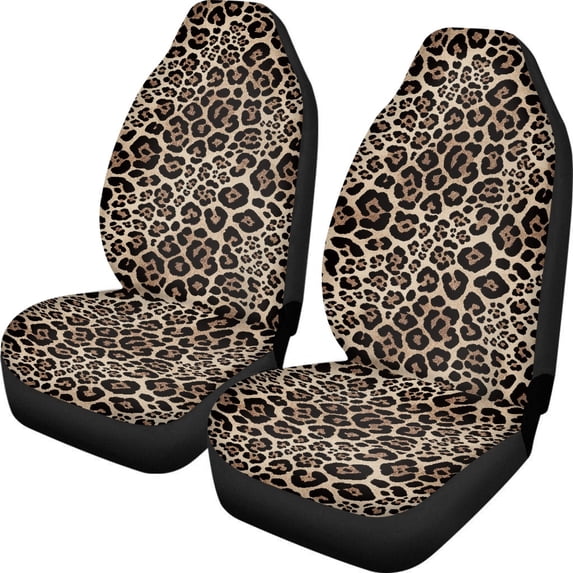 POLERO Leopard Print Washable Front Seat Cover for Auto Interior, Polyester Removable Vehicle Seat Covers Truck