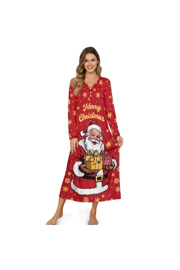 christmas pajama dress Pajamas Gowns For Women Plus size