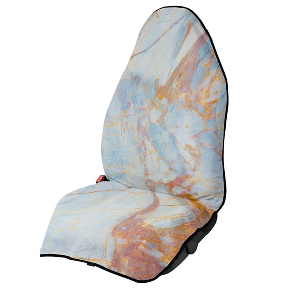 POLERO Marble Design Terry Cloth Car Seat Cover Sweating, Suitable for Seat Protector Van Truck Seat, Car Seat Towel Cover for Vans Cars