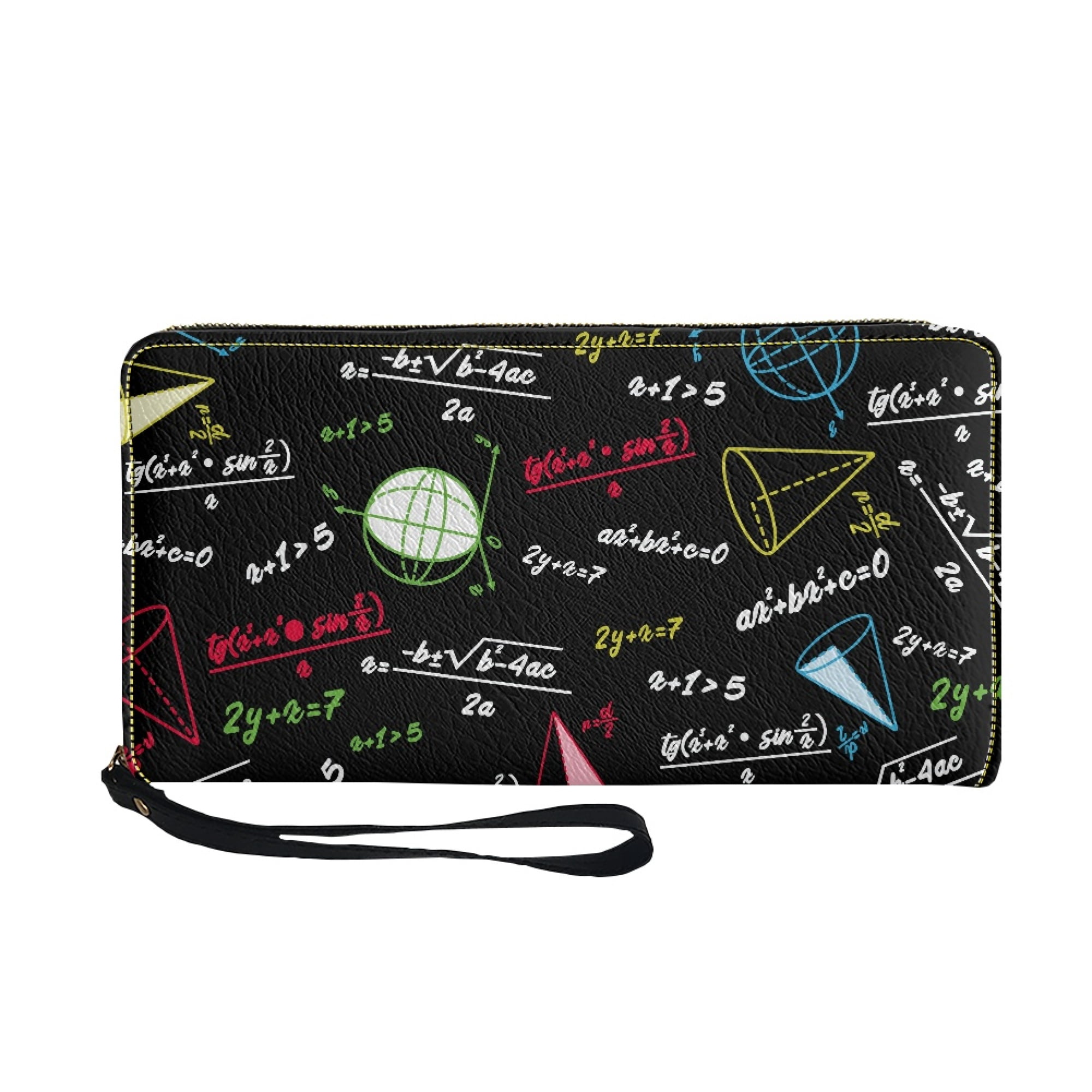 POLERO Math Formula Print Long Purse with Zip-Around Large Capacity ...