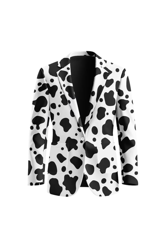Men's Open Front Jackets Suit with 2 Pockets Color Leopard Print Long Sleeve One Button Blazer Breathable Sport Business Daily Coat,S