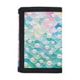 thumbnail image 1 of POLERO Mermaid Scale with Pearl Print Trifold Card Wallet for School, Polyester Toddlers Wallets with Foldable Easy to Clean Children's Wallet, 1 of 6