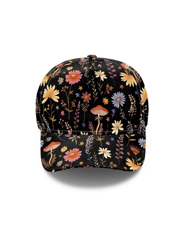 Mushroom Floral Print Baseball Hat Cooling Performance, Lightweight Cap for Men & Women's Outdoor Activities