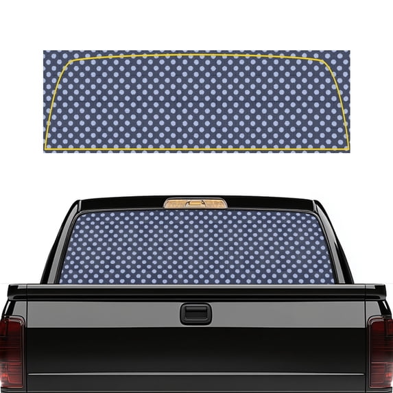 POLERO Navy Polka Dot Pattern Truck Rear Window Decal for Most Pickup Trucks, Universal Easy Installation Vinyl Pickup Car Window Stickers