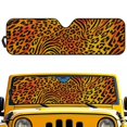 thumbnail image 1 of POLERO Orange Leopard Tiger Print Windshield Sun Shade for Car Off-road Vehicle SUV Truck (52.95x16.14 Inches), Sun Shade Windshield, Shades for Windows, Protector Blocks UV, Funny Car Decor, 1 of 7