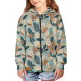 thumbnail image 1 of POLERO Oversized Hoodies for Girls Leaves Print Fleece Zip Up Sweatshirts Kids Fashion Casual Outfits Fall Winter Clothes with Pocket 11-13 Years, 1 of 7