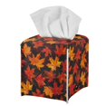 thumbnail image 1 of POLERO PU Leather Waterproof Tissue Box Holder, Square Napkin Facial Tissues Boxes Dispenser, Fall Maple Leaves Home Office Car Tissue Holder Decorative Container, 1 of 7