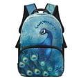 thumbnail image 1 of POLERO Peacock Pattern Large Capacity Backpack for Daily Use Outdoor, Waterproof Lightweight Polyester Bookbag, 1 of 10