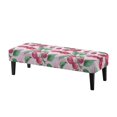 thumbnail image 1 of POLERO Pink Cherry Print Dining Bench Cover Anti-Dust Stretch Bench Cushion Cove with Elastic Edge Home Decor Rectangle Seat Protector for Bedroom, Kitchen, 1 of 7