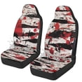 thumbnail image 1 of POLERO Polyester Car Front Seat Cover for Automotive, Elastic Removable Front Seat Covers, Red Splatter Stripe Pattern, 1 of 12