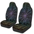 thumbnail image 1 of POLERO Polyester Front Car Seat Covers for Auto, Washable Stretchy Driver Seats Protector Cushion, Gradient Spider Web, 1 of 7
