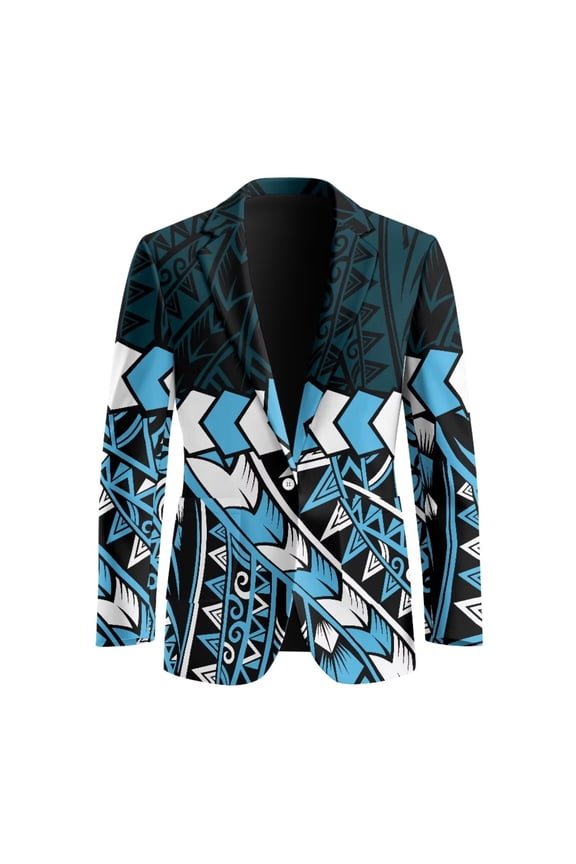 Polynesian Suit Jacket for Men Lightweight Suit Jackets Travel Business Sport Coat with Pockets Notched Lapel Blazer,S