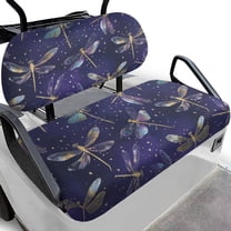 POLERO Purple Galaxy Dragonfly Print Golf Cart Front Seat Cover(Seat Cushion Cover   Backrest) Breathable Adjustable Golf Seat Covers for Ezgo Club Car Cart All Seasons No Stapler Required
