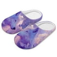 thumbnail image 1 of POLERO Purple Wolf Print Slippers for Women Memory Foam House Bedroom Soft Closed Toe Indoor Slippers Trendy Gift for Womens Anti-Skid Sole, Size 7.5-8.5, 1 of 7