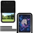 thumbnail image 1 of POLERO RV Door Window Shade Cover, Foldable Sun Shade Windshield Blackout Shower Curtains Coverage Accessories Fits for Most RV Interior Door, Blue Rose Butterfly Horse (17.3" X 26"), 1 of 7