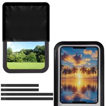 POLERO RV Door Window Shade Cover, Foldable Sun Shade Windshield Blackout Shower Curtains Coverage Accessories Fits for Most RV Interior Door, Hawaii Ocean Palm Tree (17.3" X 26")