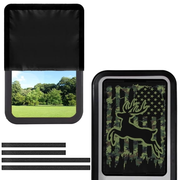 POLERO RV Door Window Shade Cover Privacy and UV Rays Protection Blackout Shades American Flag Camo Deer RV Interior Accessories 17.3x26 inch