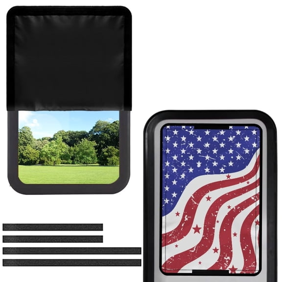 POLERO RV Door Window Shade Cover Privacy and UV Rays Protection Blackout Shades Novelty American Flag RV Interior Accessories 17.3x26 inch