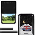 thumbnail image 1 of POLERO RV Door Window Shade, Foldable Hook and Loop Fastener Blackout Window Cover, UV Rays Protection for Camper Trailer Door, Light-resistant Fabric (Cartoon RV Moon Night), 1 of 7
