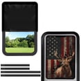 thumbnail image 1 of POLERO RV Entry Door Window Shade Sunshade Hook and Loop Fastener Camper Privacy Entrance Sun Blackout Fabric 17.3" x 26" (American Flag Deer), 1 of 7