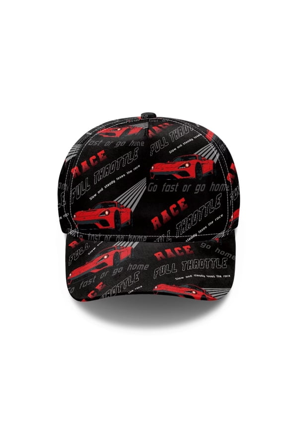 Racing Car Print Baseball Cap Performance Snapback Hat , Lightweight Baseball Cap for Men & Women's Running & Workout