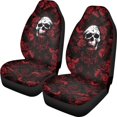 thumbnail image 1 of POLERO Red Rose Skull Print Vehicle Seat Covers for Sedan, Set of 2 Anti-Scratch Front Seat Cover Washable Lightweight Automotive Vehicle Seat Covers, 1 of 13