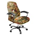 thumbnail image 1 of POLERO Removable One Piece Office Swivel Chair Slipcover for Workspace, Brushed Elastic Fabric Washable Office Chair Cover with High Stretch, 1 of 7