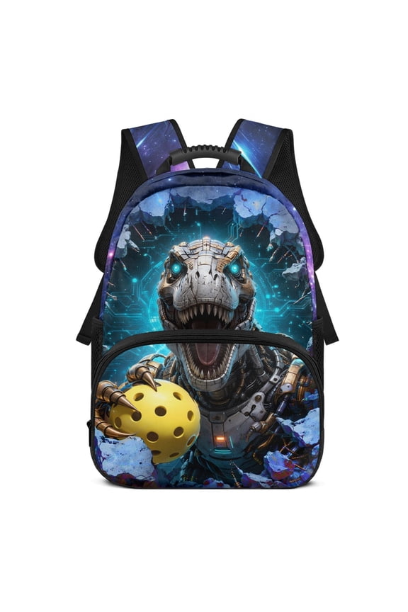 Robot Dinosaur Pickleball Design Fashion Backpack for Work Travel, Lightweight Personalized Polyester Fabric School Backpack