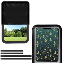 POLERO Rv Door Window Shade, Half-Fold Design Camper Sun Shade Windshield Blackout Cover, Moon&Star Print RV Accessories Fits for Interior Door Window 17.3 x 26 inch
