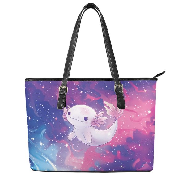 POLERO Salamander Pattern Handbag for Work, PU Leather Saddle Handbag with with Zippered Large Capacity Tote Bag