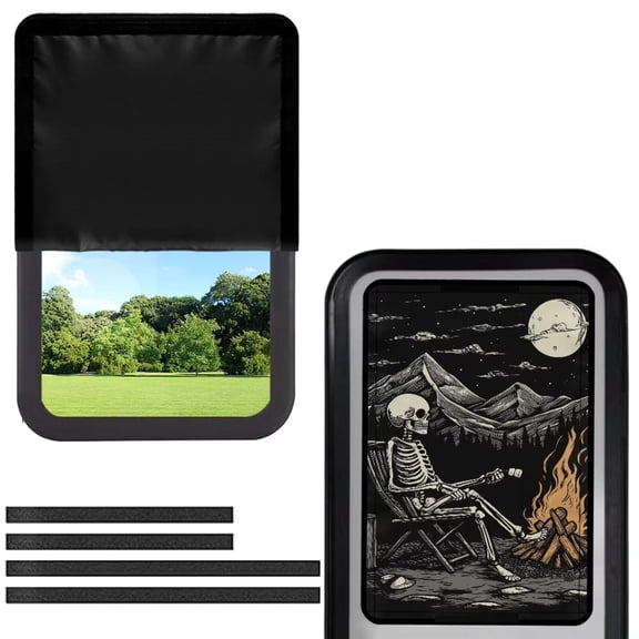POLERO Skeleton Camping RV Door Window Shade Cover Privacy and UV Rays Protection Blackout Shades RV Interior Accessories 17.3x26 inch