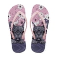 thumbnail image 1 of POLERO Slim French Bulldog Flip Flops for Women Cherry Blossom Beach Thong Sandals Comfortable Women's Summer Sandals, 1 of 7